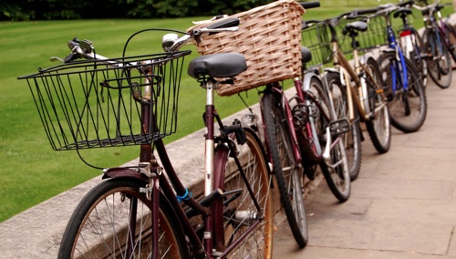 Bikes in a row