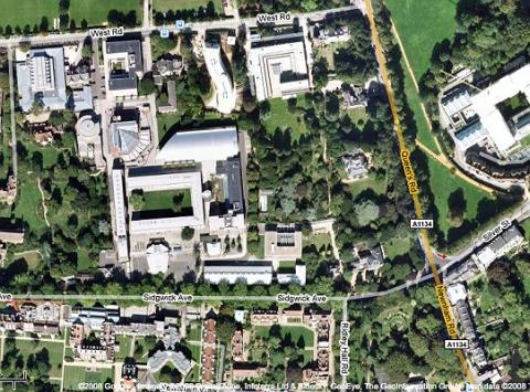 Google earth image of Sidgwick site